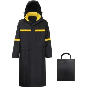Long Rain Coats for Men Waterproof Hooded Rain Jacket Packable Rain Gear for Outdoor Activity and Work